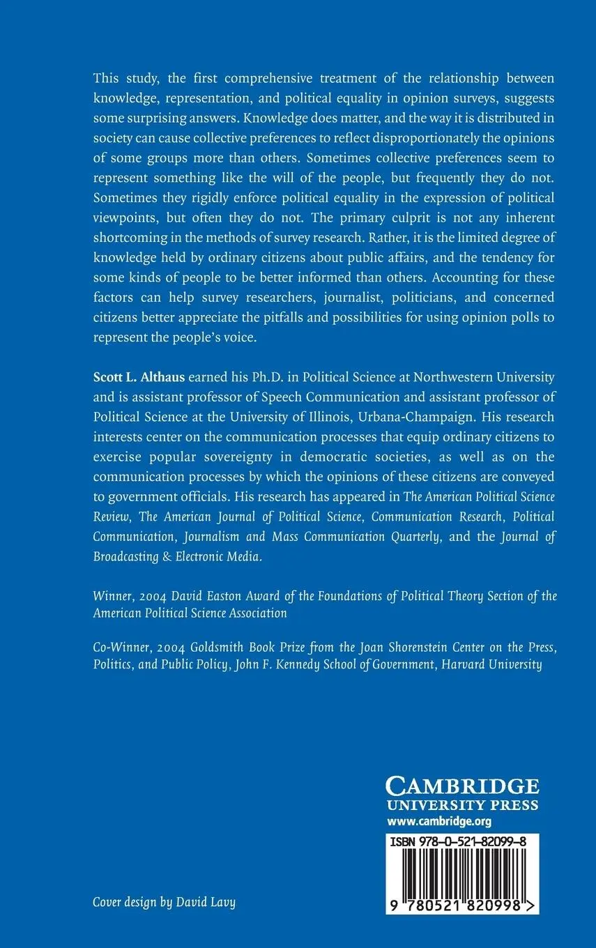 Rückseite: 9780521820998 | Collective Preferences in Democratic Politics | Scott L. Althaus