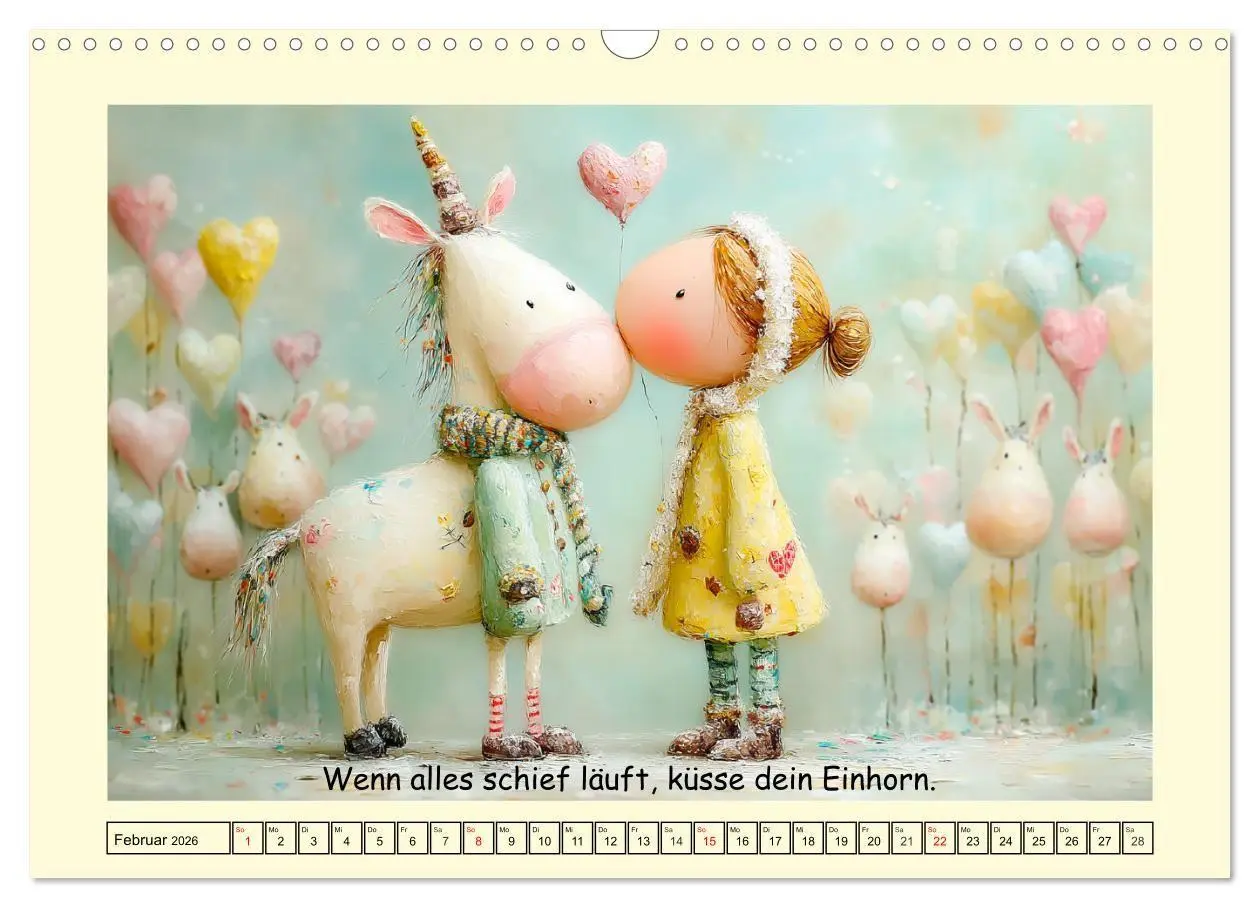 Bild: 9783516740998 | Einhornzauber. Liebliche Unicorn-Weisheiten (Wandkalender 2026 DIN...