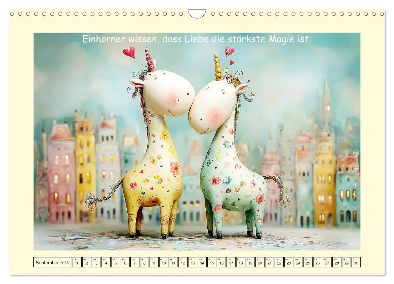 Bild: 9783516740998 | Einhornzauber. Liebliche Unicorn-Weisheiten (Wandkalender 2026 DIN...