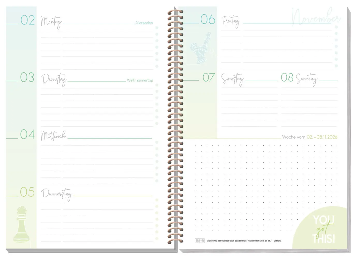 Bild: 4029357111098 | Häfft College-Timer A5 26/27 - Schülerkalender [Wild Blossoms] | Häfft