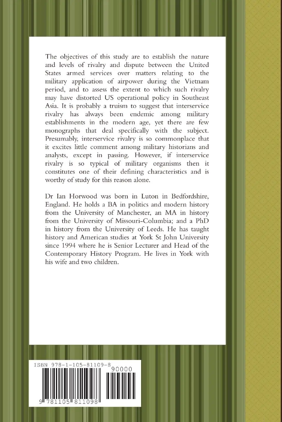 Rückseite: 9781105811098 | Interservice Rivalry and Airpower in the Vietnam War | Ian Horwood