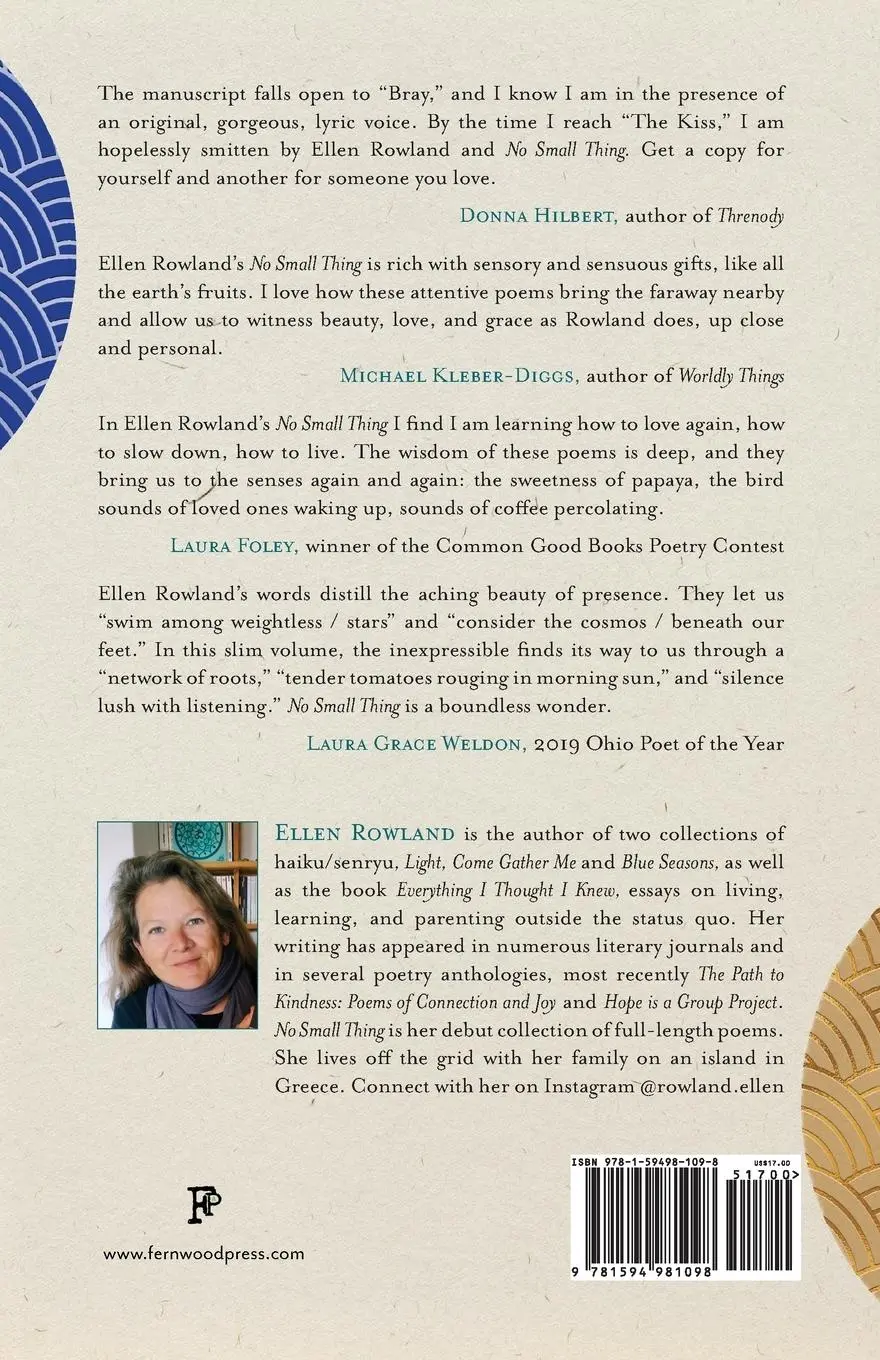 Rückseite: 9781594981098 | No Small Thing | Poems | Ellen Rowland | Taschenbuch | Englisch | 2023