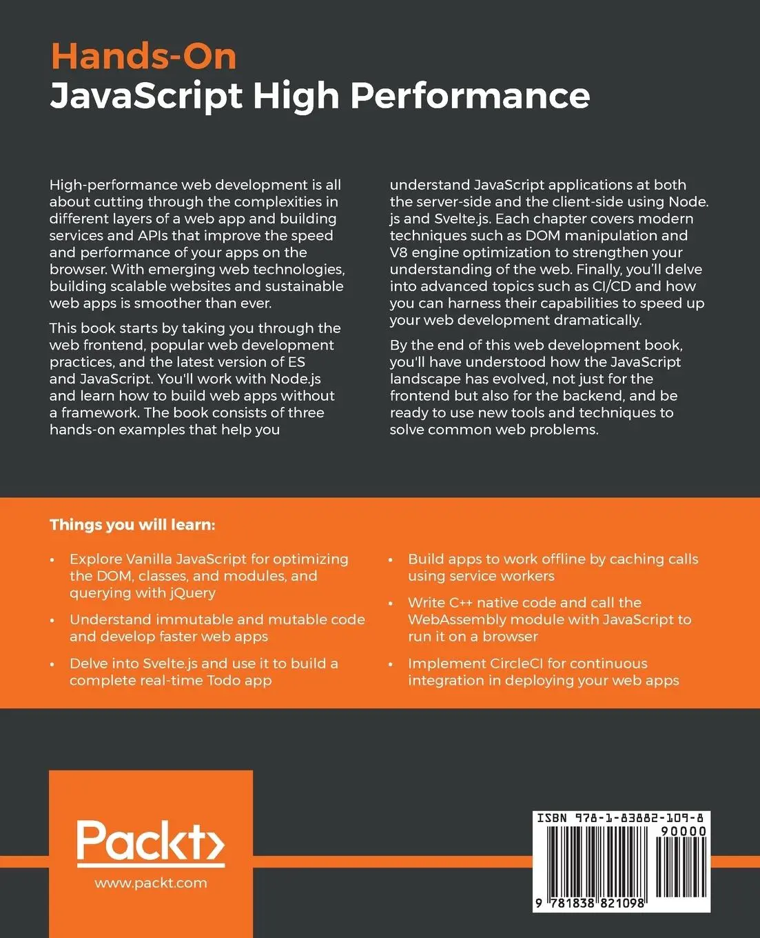 Rückseite: 9781838821098 | Hands-On JavaScript High Performance | Justin Scherer | Taschenbuch