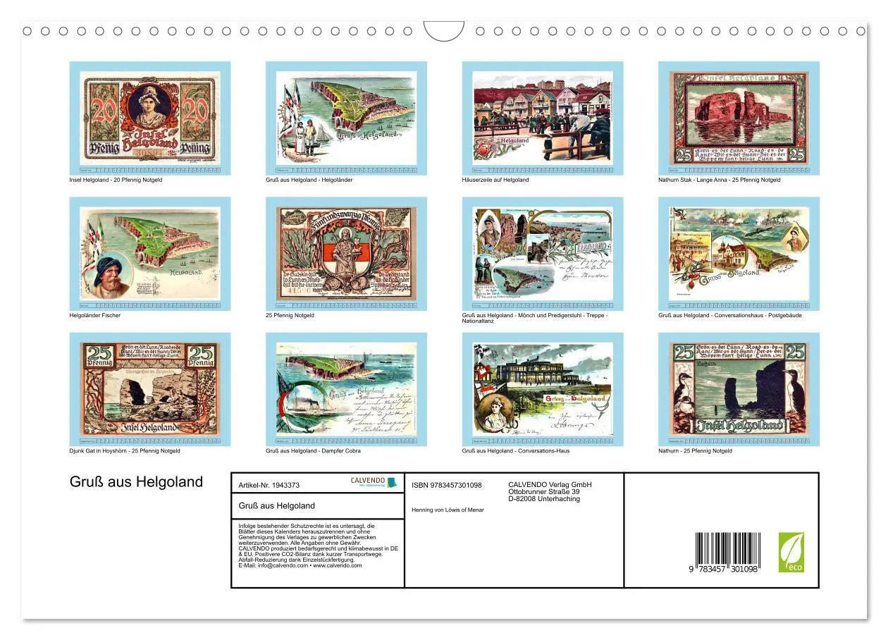 Bild: 9783457301098 | Gruß aus Helgoland (Wandkalender 2026 DIN A3 quer), CALVENDO...