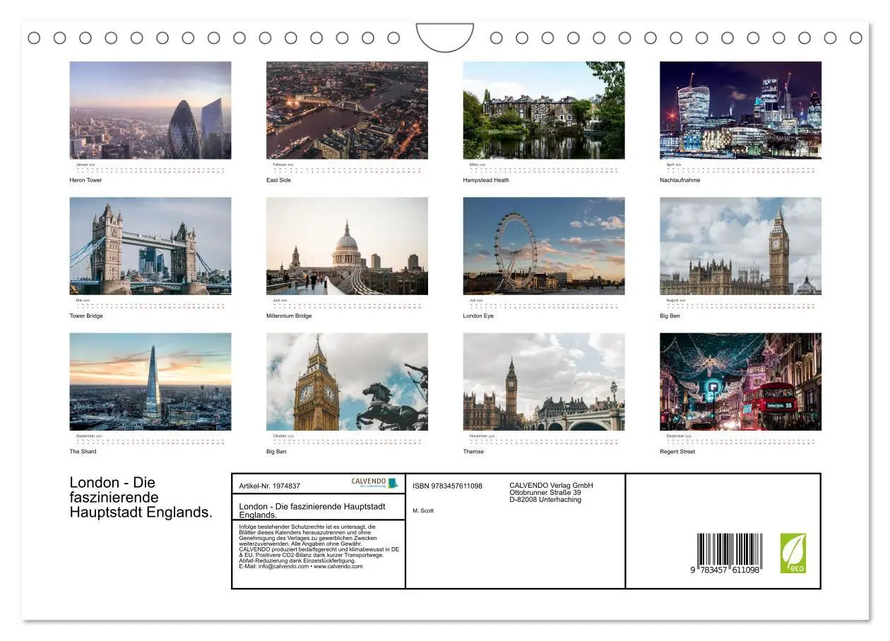 Bild: 9783457611098 | London - Die faszinierende Hauptstadt Englands. (Wandkalender 2026...