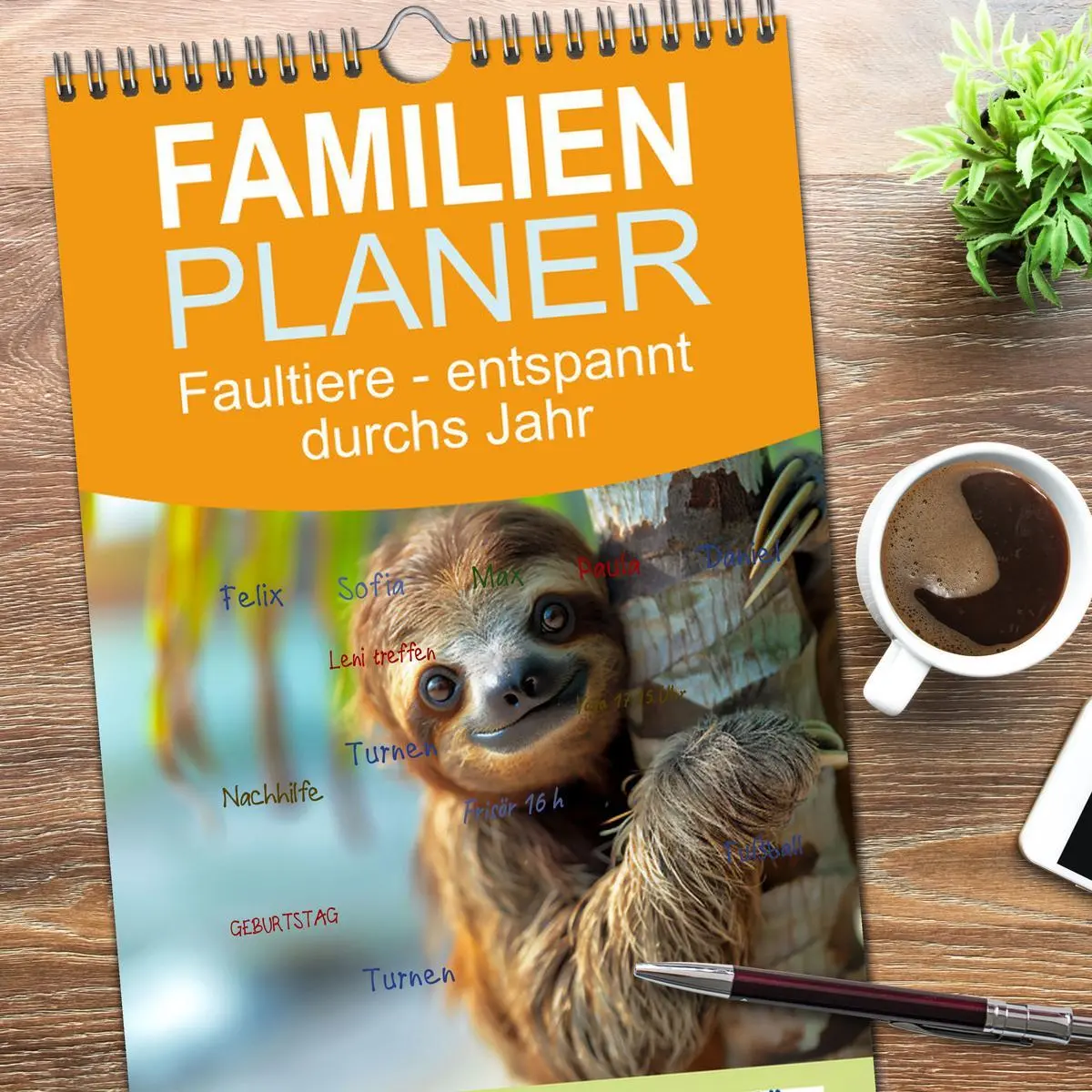 Bild: 9783516491098 | Familienplaner 2026 - Faultiere - entspannt durchs Jahr mit 5...