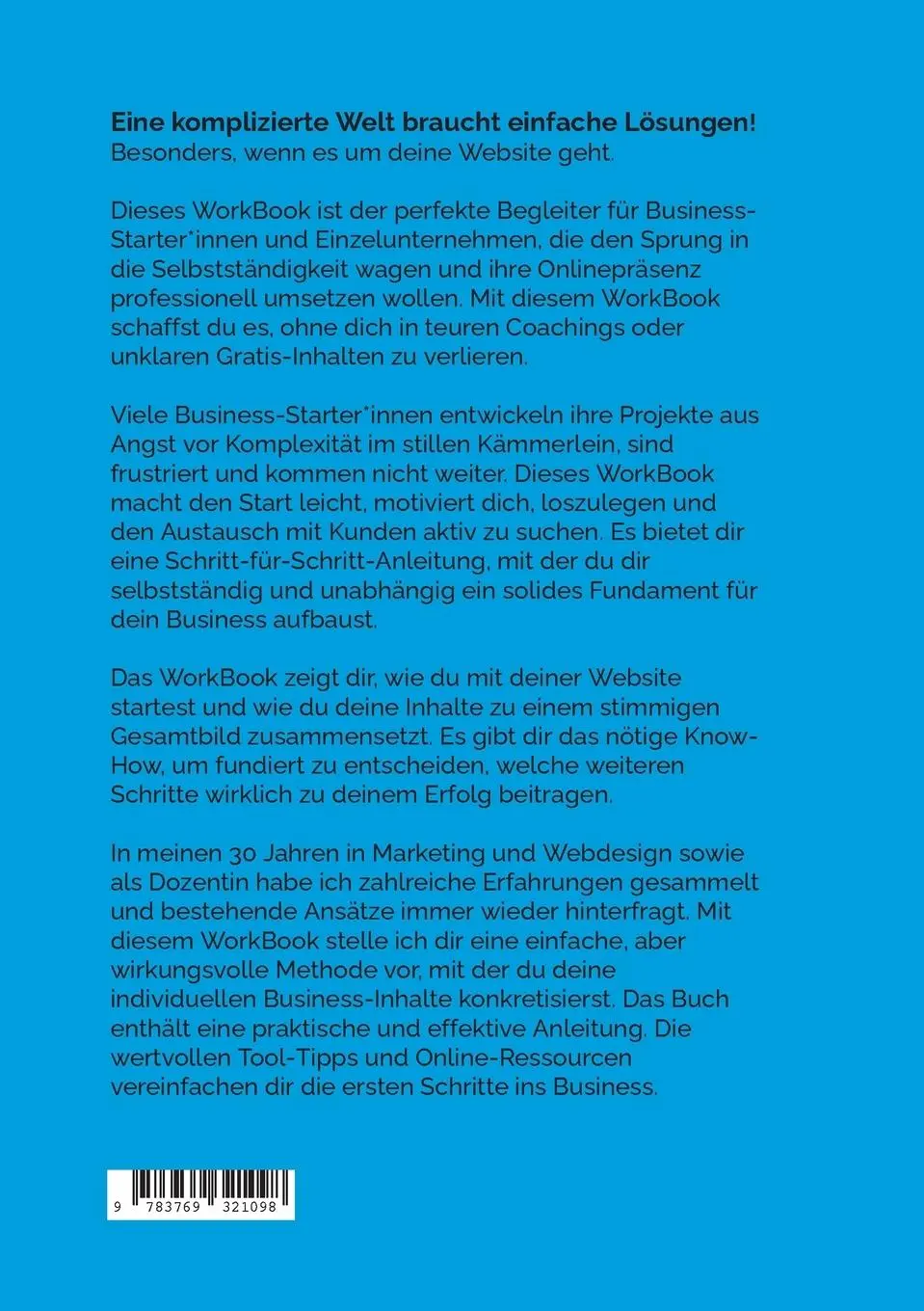 Rückseite: 9783769321098 | Simplify your Website | Kornelia Exner | Taschenbuch | 124 S. | 2024