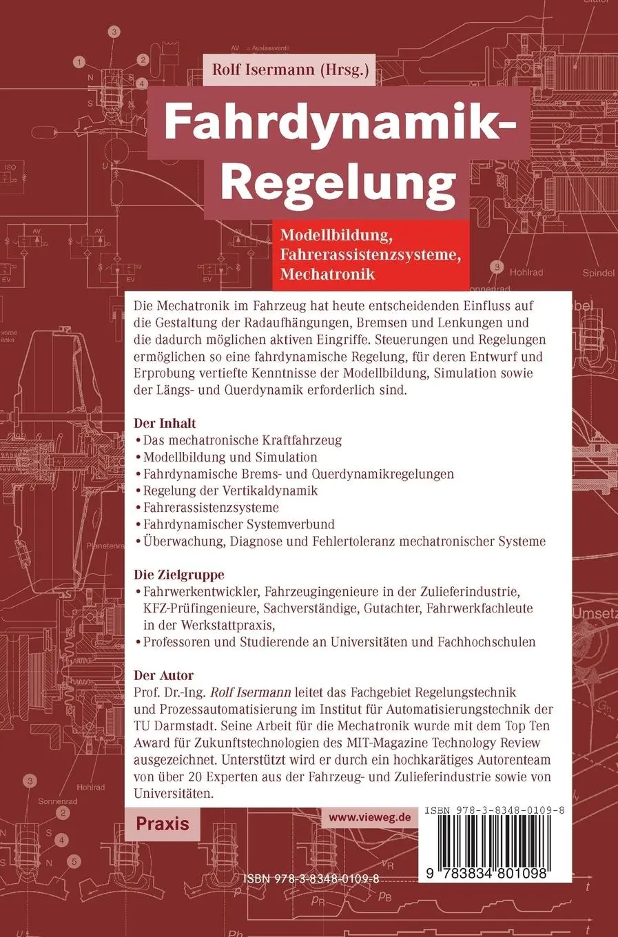 Rückseite: 9783834801098 | Fahrdynamik-Regelung | Rolf Isermann | Buch | xv | Deutsch | 2006