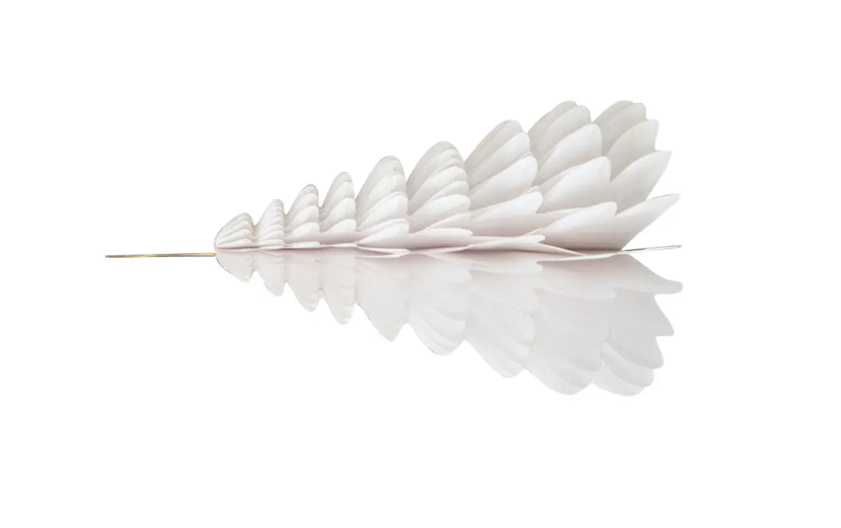 Wabenbaum mit Hänger, weiss 20cm, 1St., Papier