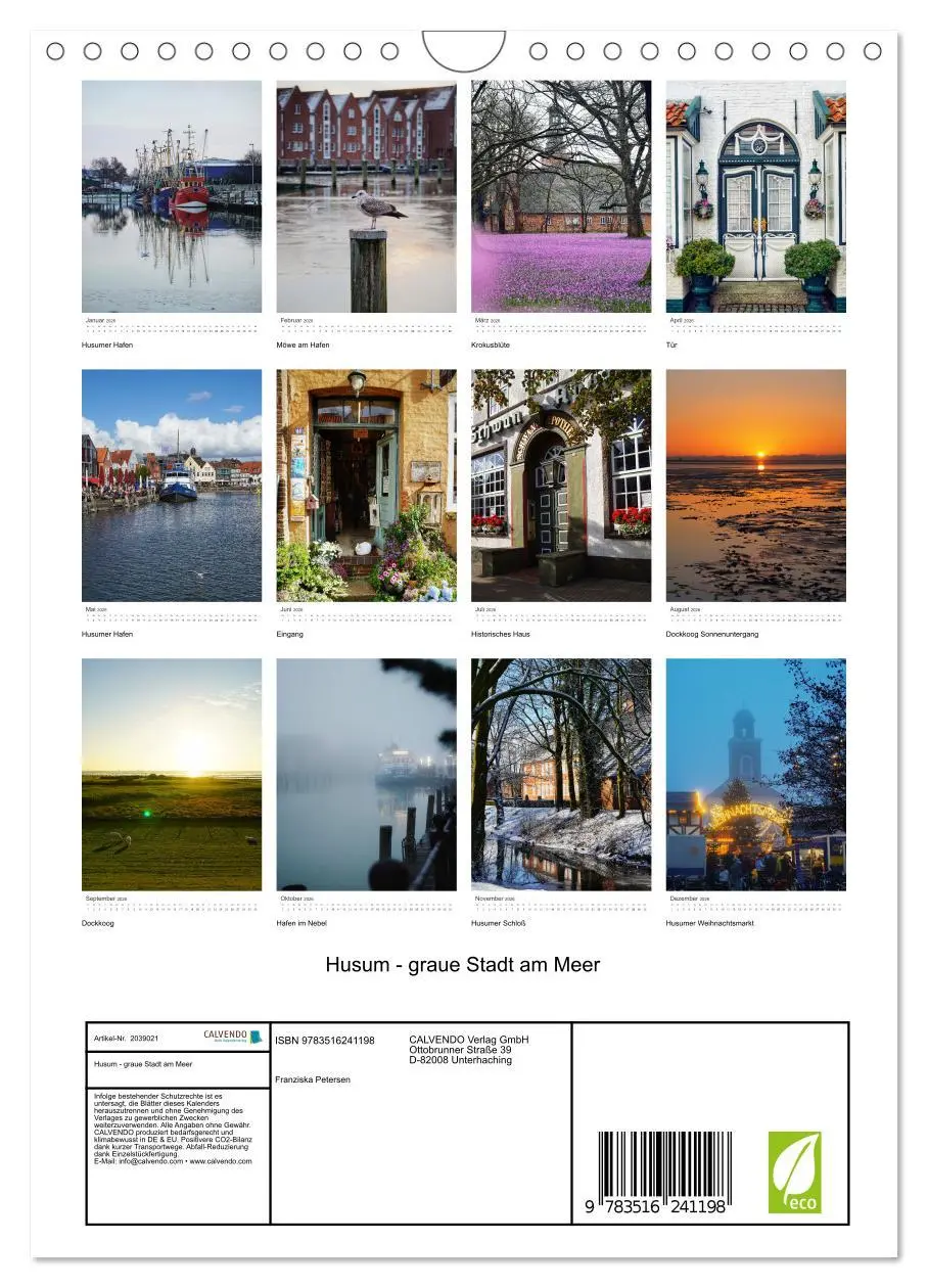 Bild: 9783516241198 | Husum - graue Stadt am Meer (Wandkalender 2026 DIN A4 hoch),...