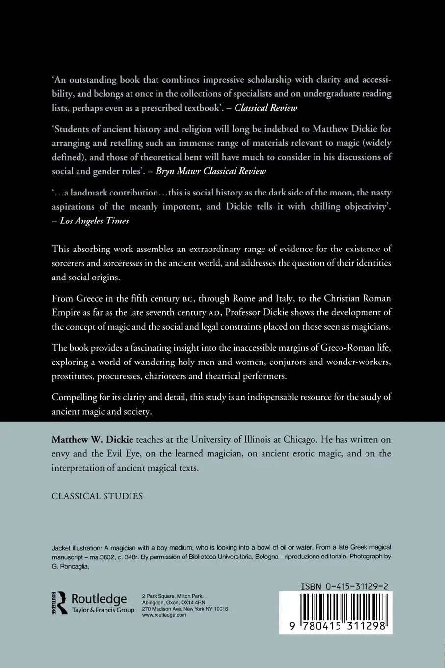 Rückseite: 9780415311298 | Magic and Magicians in the Greco-Roman World | Dickie (u. a.) | Buch