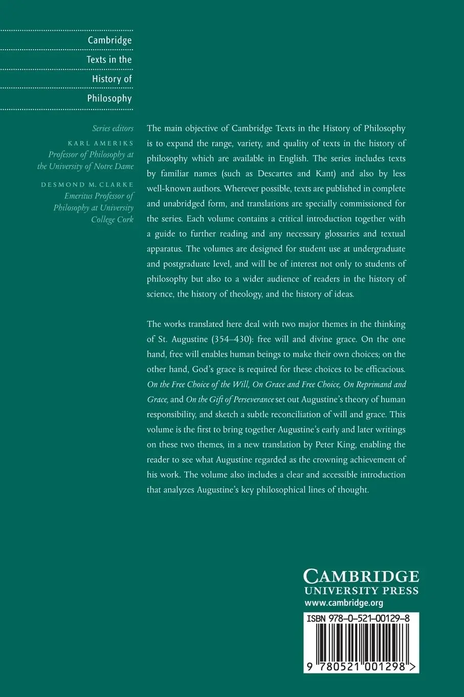 Rückseite: 9780521001298 | Augustine | Augustine | Taschenbuch | Englisch | 2014
