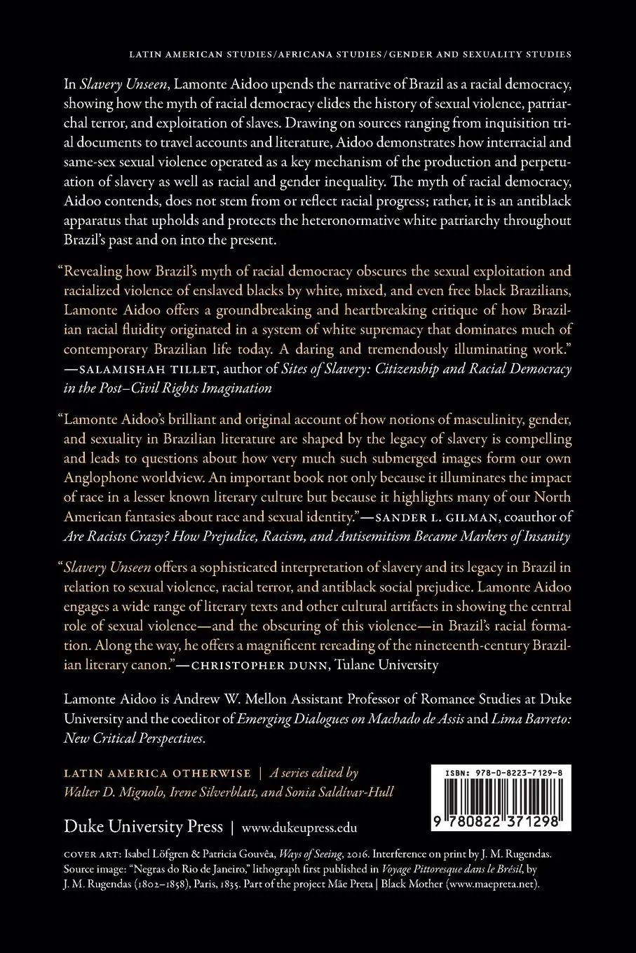 Rückseite: 9780822371298 | Slavery Unseen | Sex, Power, and Violence in Brazilian History | Aidoo
