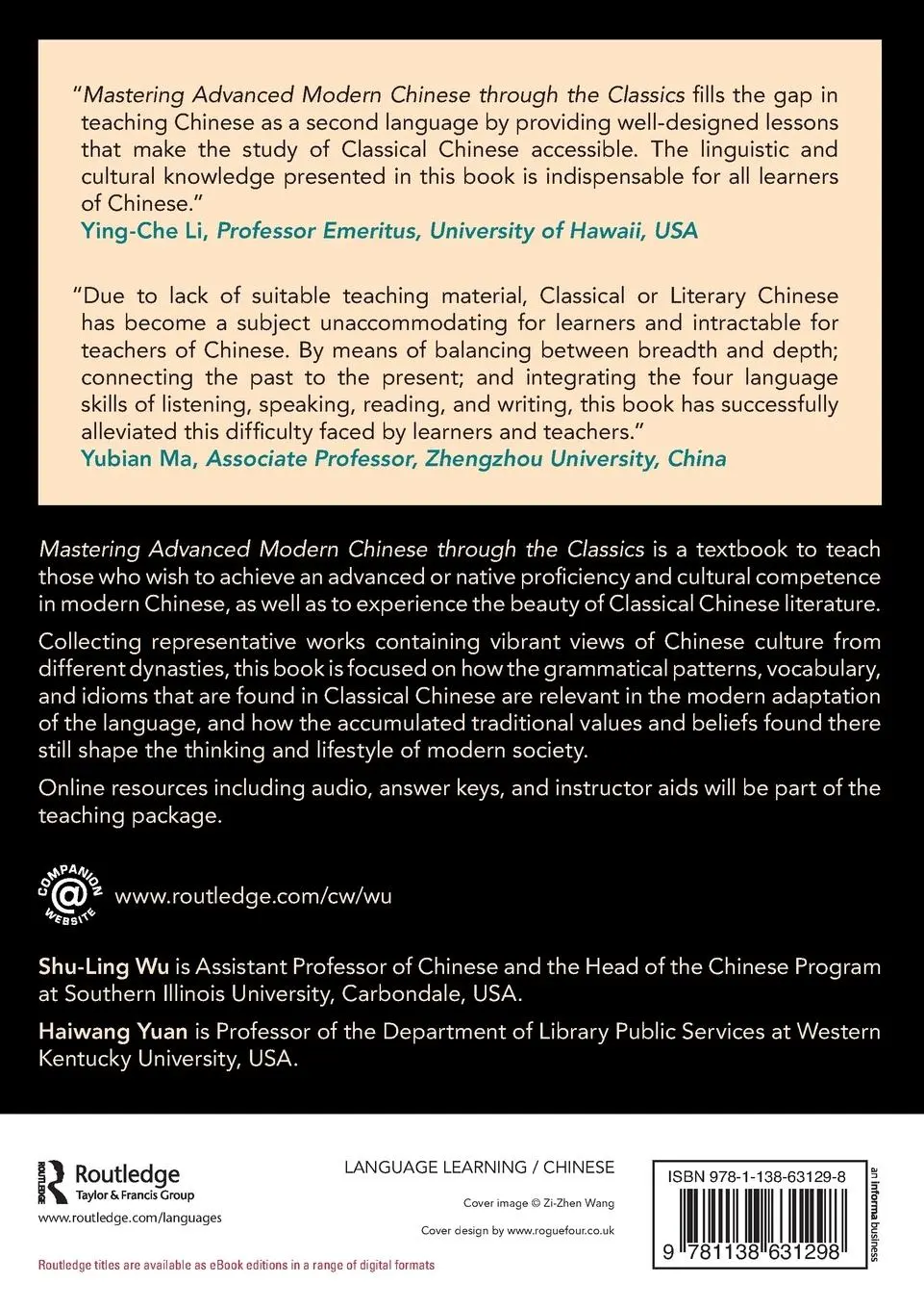 Rückseite: 9781138631298 | Mastering Advanced Modern Chinese through the Classics | Wu (u. a.)