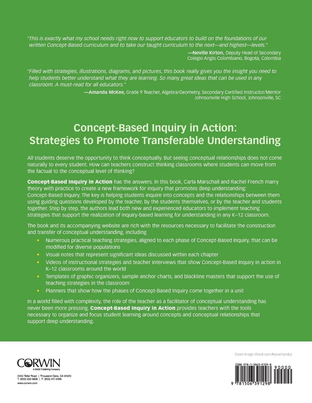 Rückseite: 9781506391298 | Concept-Based Inquiry in Action | Carla Marschall (u. a.) | Buch