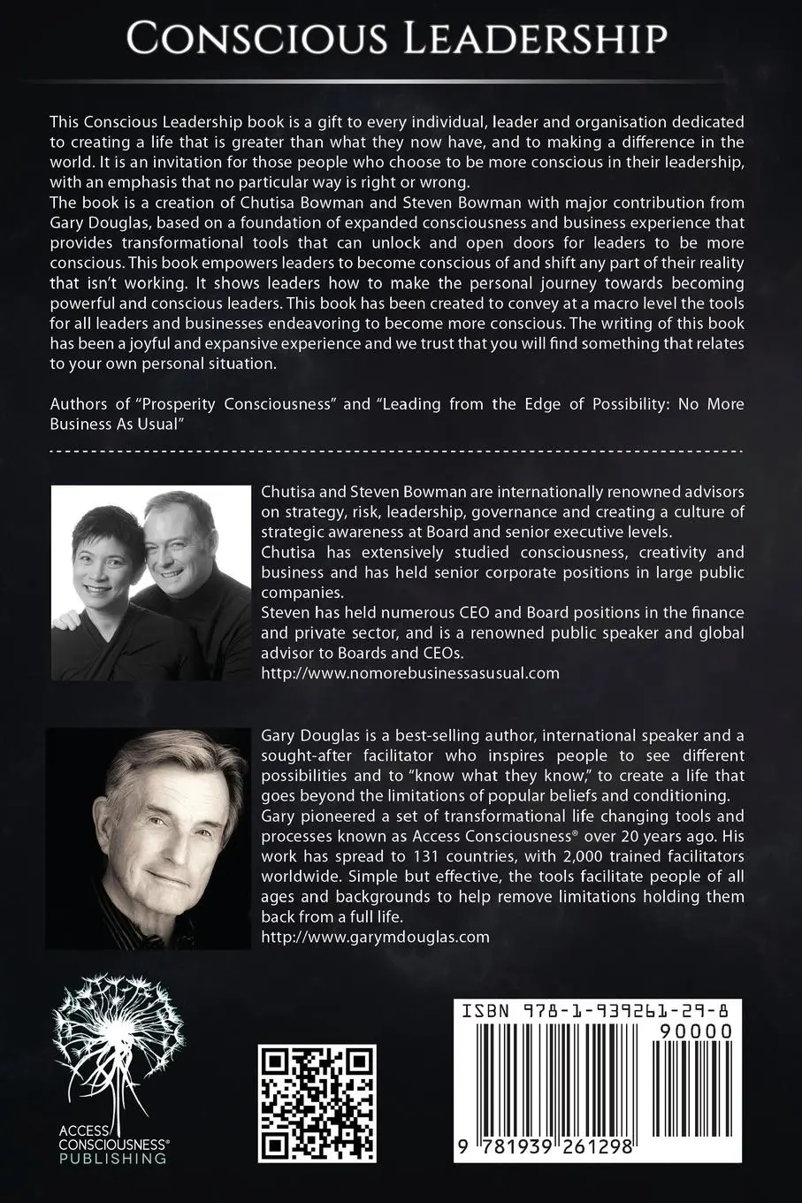 Rückseite: 9781939261298 | Conscious Leadership | Steven Bowman (u. a.) | Taschenbuch | Englisch