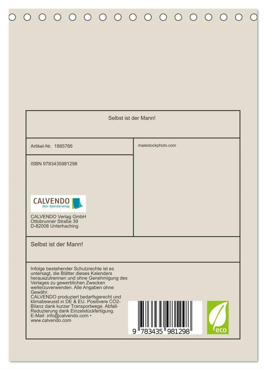 Bild: 9783435981298 | Selbst ist der Mann! (Tischkalender 2025 DIN A5 hoch), CALVENDO...