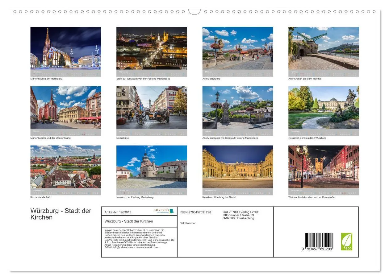 Bild: 9783457691298 | Würzburg - Stadt der Kirchen (hochwertiger Premium Wandkalender...