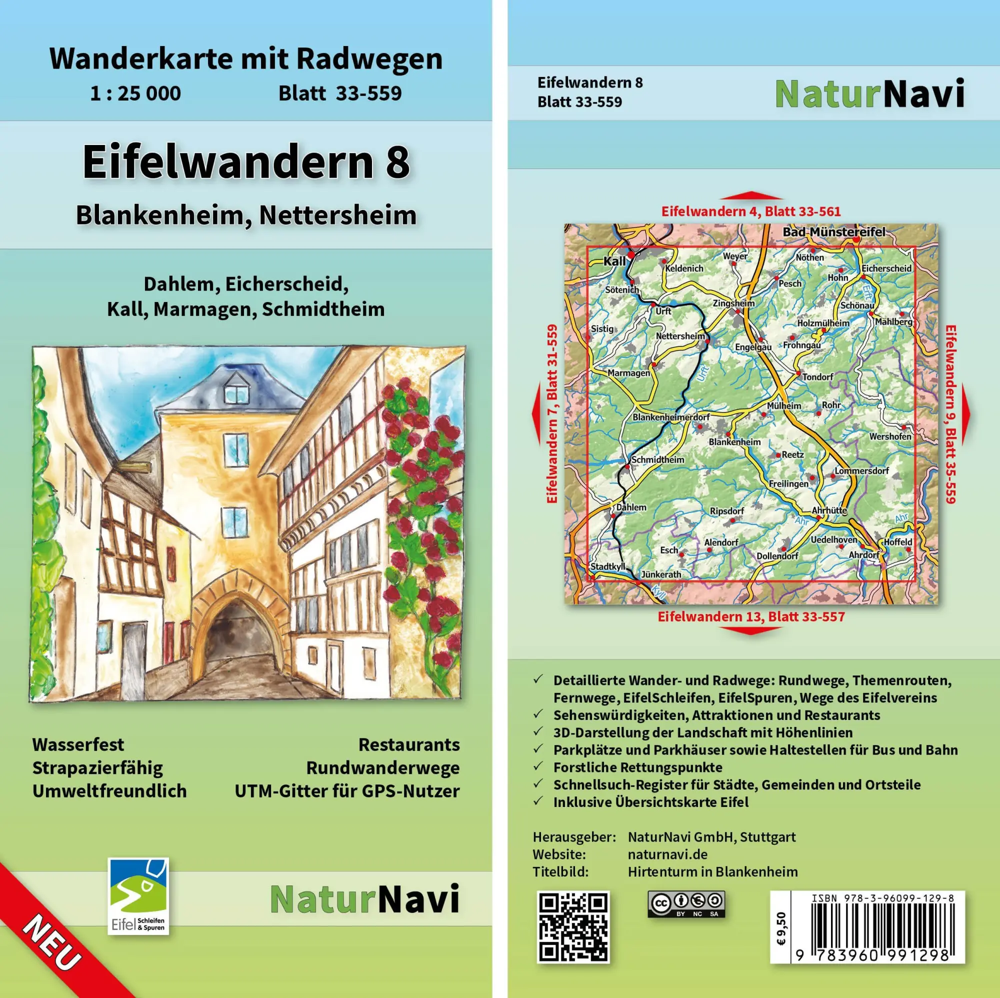 Cover: 9783960991298 | Eifelwandern 8 - Blankenheim, Nettersheim 1 : 25 000 | NaturNavi