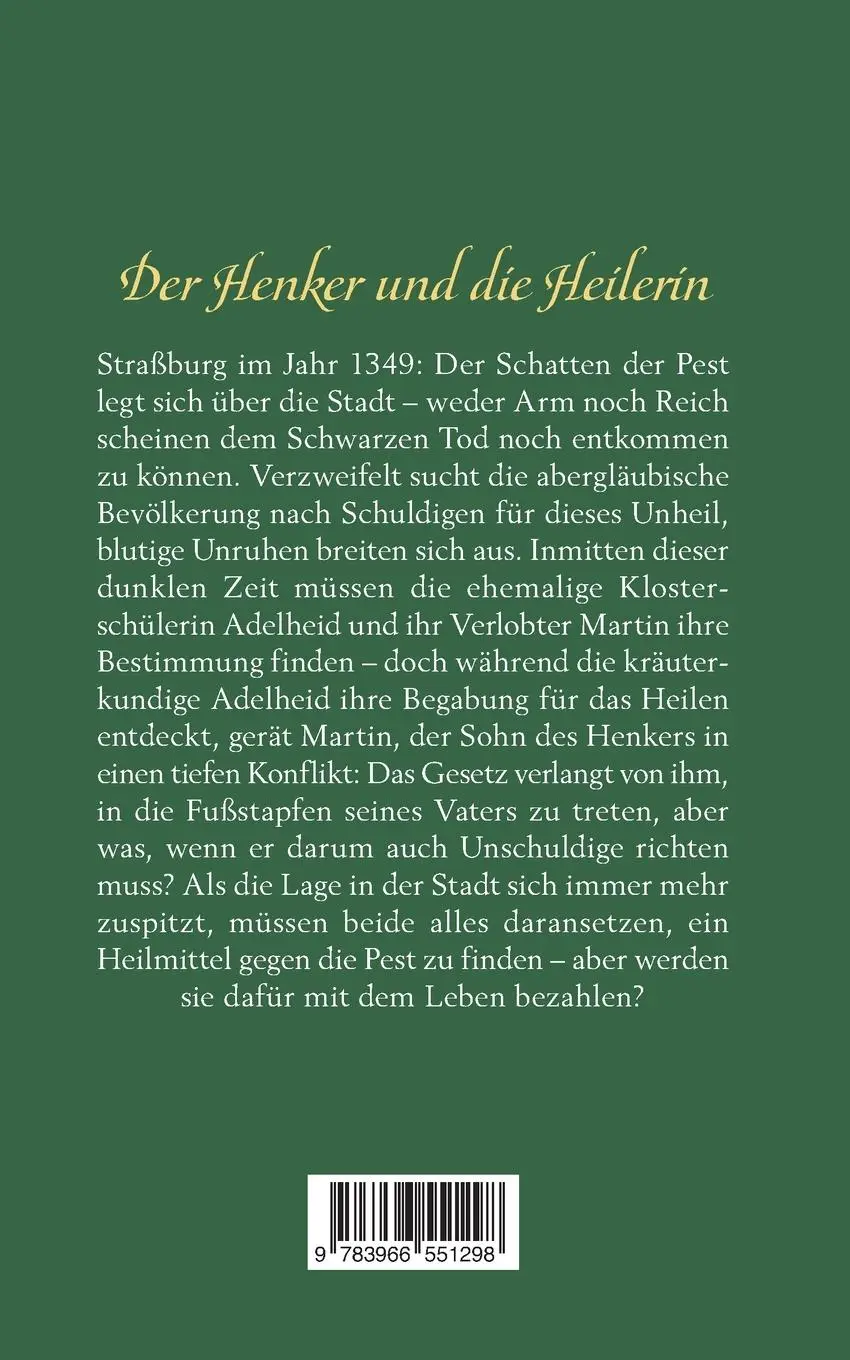 Rückseite: 9783966551298 | Die Pestheilerin von Straßburg | Historischer Roman | Heidrun Hurst