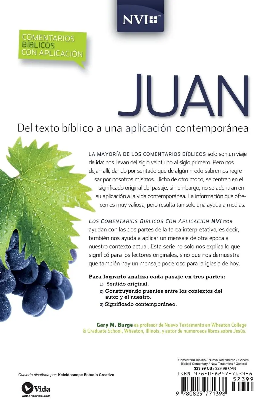 Rückseite: 9780829771398 | Comentario bíblico con aplicación NVI Juan | Gary M. Burge | Buch