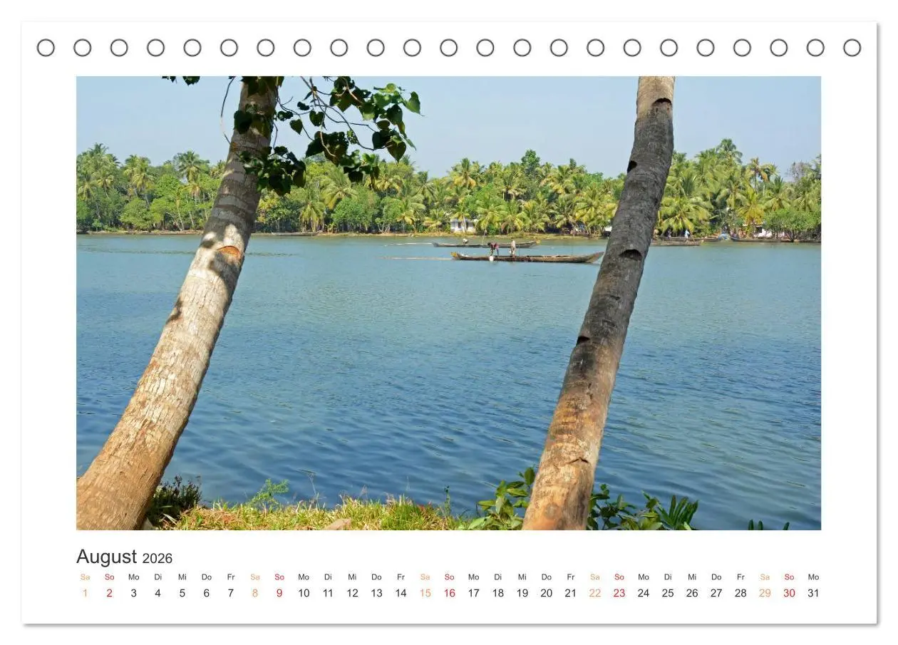 Bild: 9783516221398 | Kerala - Im Süden Indiens (Tischkalender 2026 DIN A5 quer),...