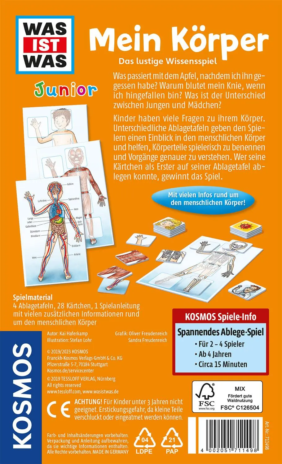 Bild: 4002051711498 | WAS IST WAS Junior - Mein Körper | 2 - 4 Spieler | Kai Haferkamp