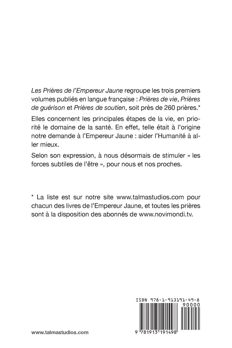 Rückseite: 9781913191498 | LES PRIERES DE L'EMPEREUR JAUNE | Amaya Chu Shen | Taschenbuch | 2025