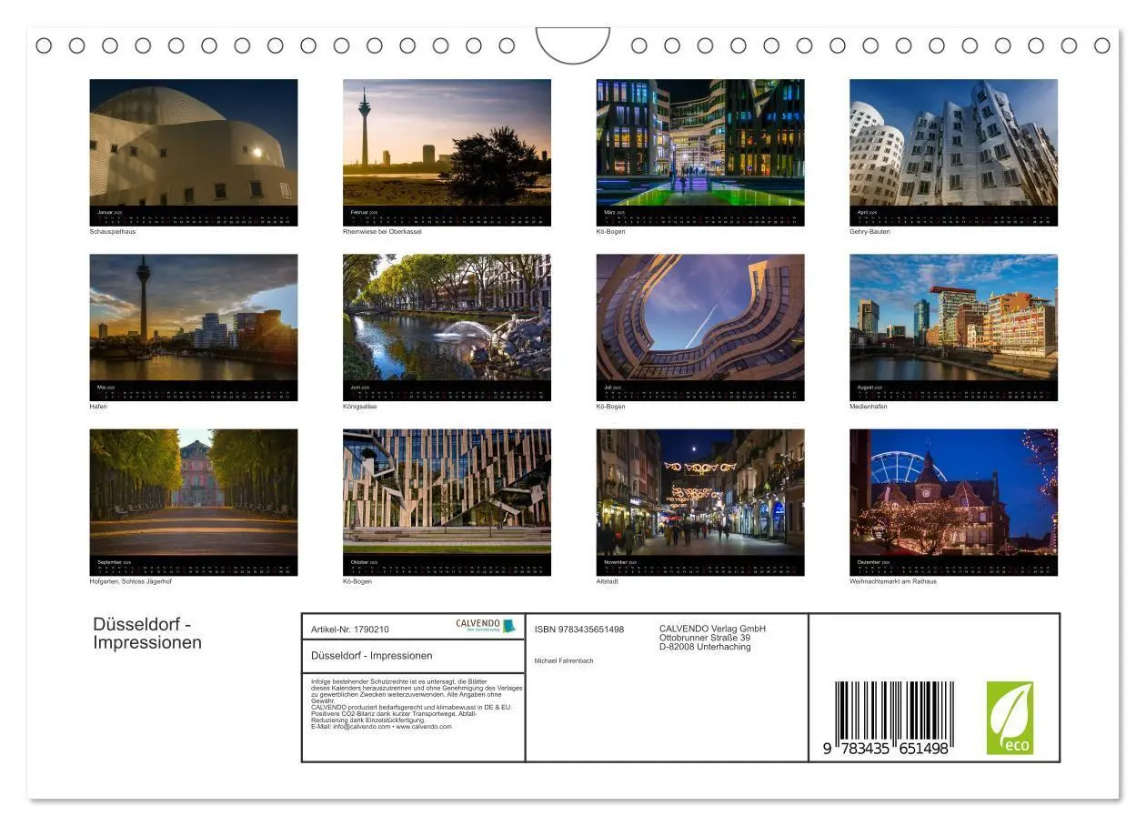 Bild: 9783435651498 | Düsseldorf - Impressionen (Wandkalender 2025 DIN A4 quer), CALVENDO...