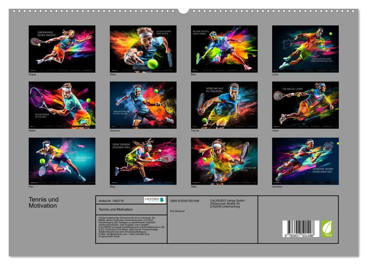 Bild: 9783457501498 | Tennis und Motivation (hochwertiger Premium Wandkalender 2026 DIN...