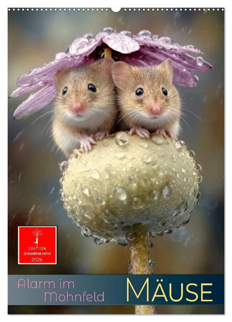Cover: 9783516691498 | Mäuse - Alarm im Mohnfeld (Wandkalender 2026 DIN A2 hoch), CALVENDO...