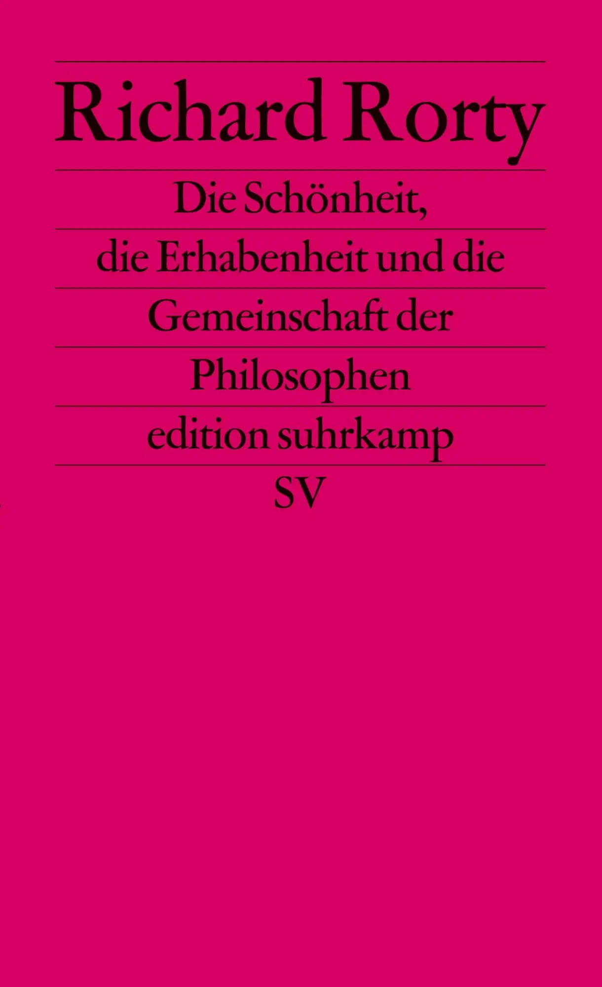 Cover: 9783518121498 | Die Schönheit, die Erhabenheit und die Gemeinschaft der Philosophen