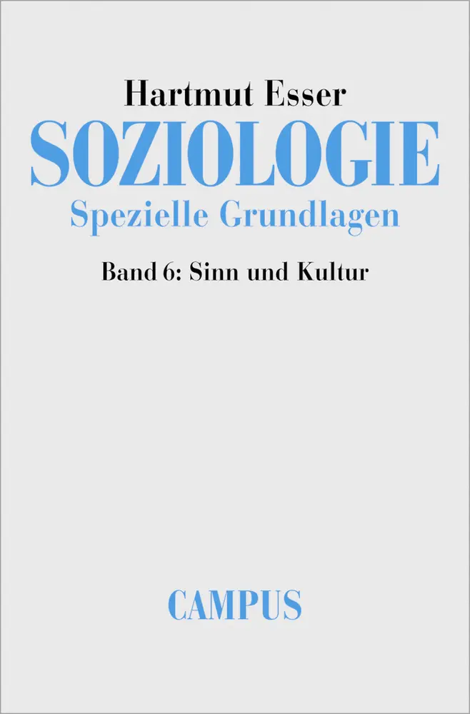 Cover: 9783593371498 | Soziologie. Spezielle Grundlagen | Band 6: Sinn und Kultur | Buch