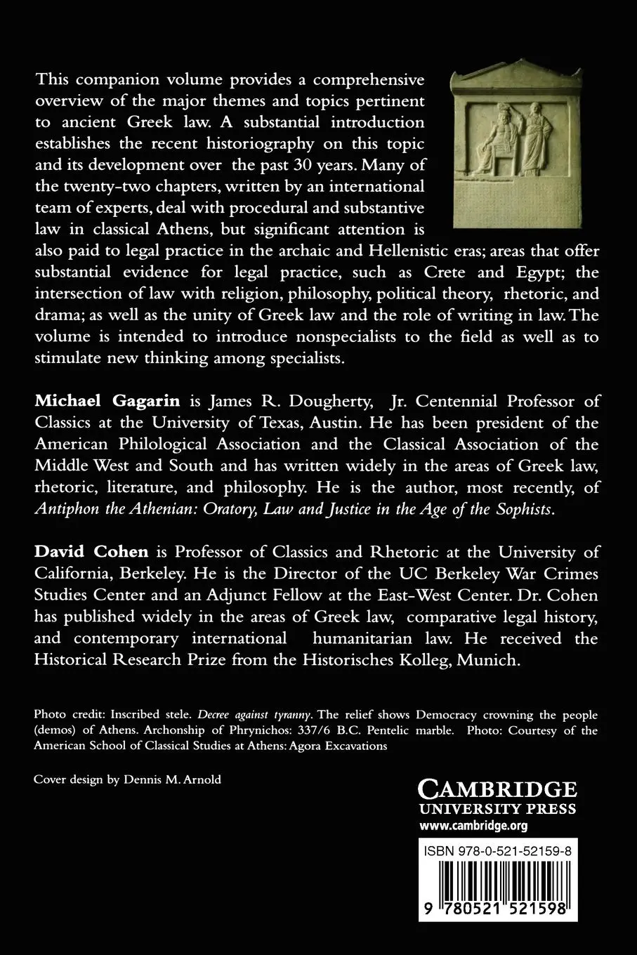 Rückseite: 9780521521598 | The Cambridge Companion to Ancient Greek Law | Michael Gagarin (u. a.)