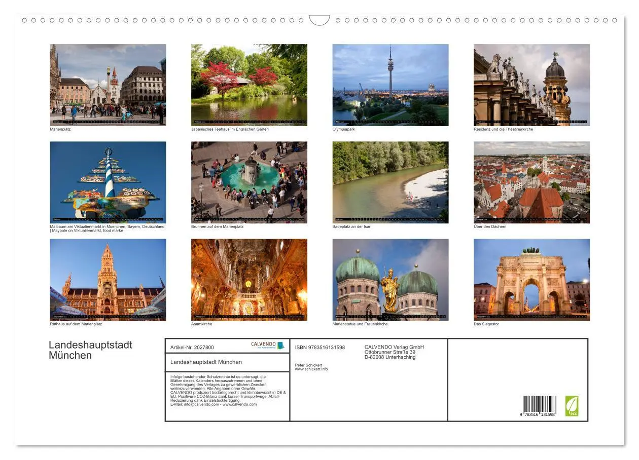 Bild: 9783516131598 | Landeshauptstadt München (Wandkalender 2026 DIN A2 quer), CALVENDO...