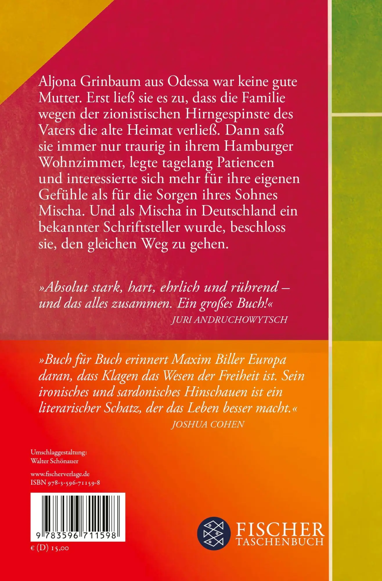 Rückseite: 9783596711598 | Mama Odessa | Roman | Maxim Biller | Taschenbuch | 240 S. | Deutsch