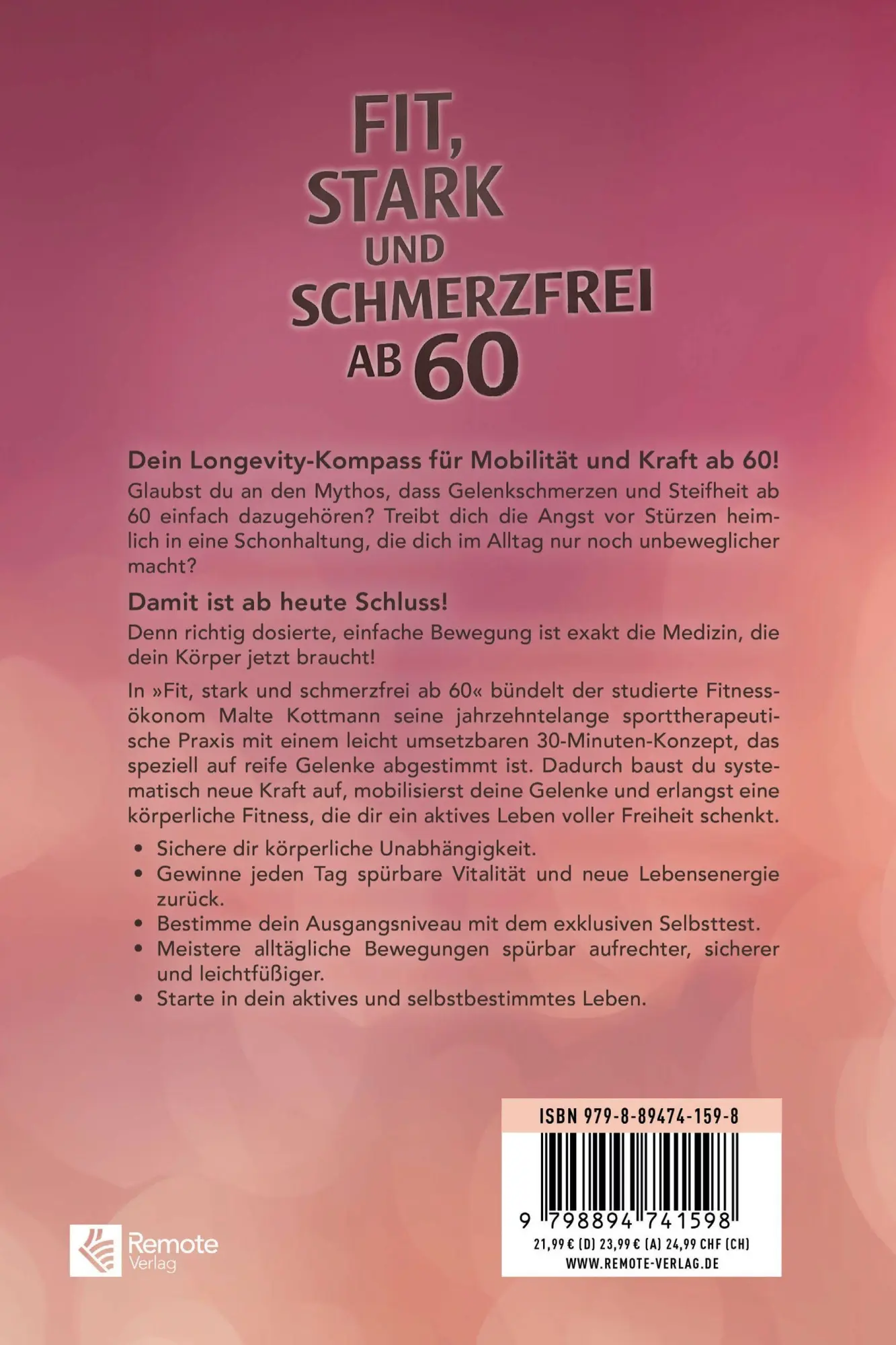 Rückseite: 9798894741598 | Fit, stark und schmerzfrei ab 60 | Malte Kottmann | Taschenbuch | 2026