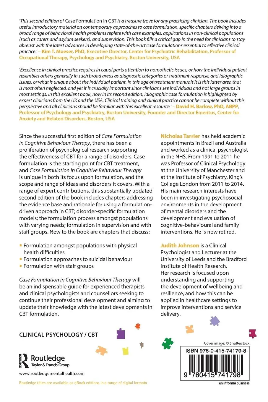 Rückseite: 9780415741798 | Case Formulation in Cognitive Behaviour Therapy | Tarrier (u. a.)