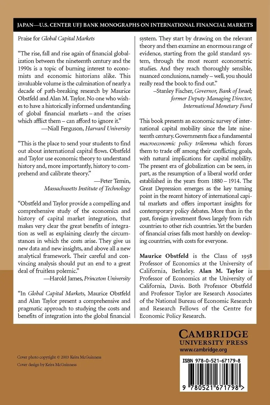 Rückseite: 9780521671798 | Global Capital Markets | Integration, Crisis, and Growth | Taschenbuch