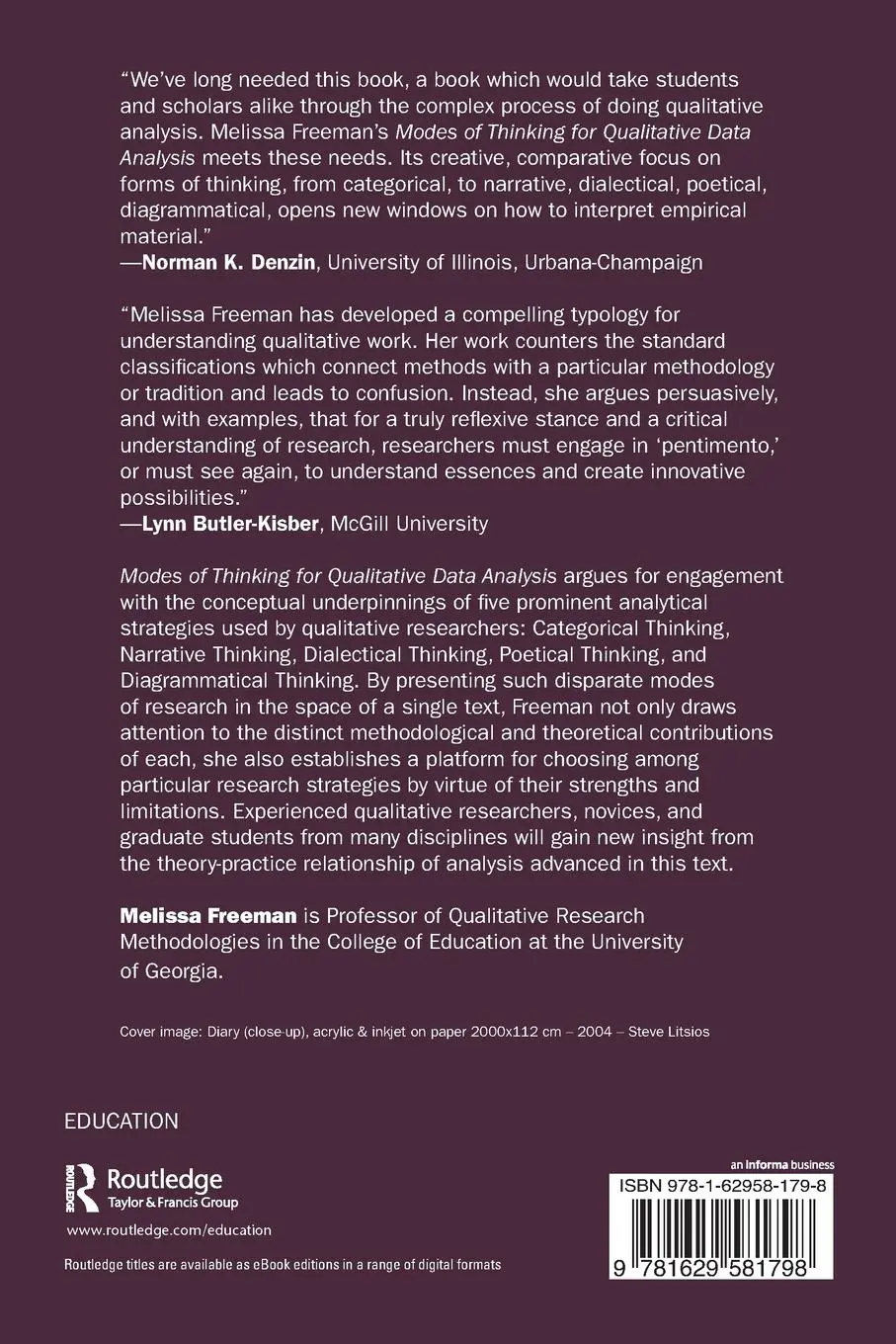 Rückseite: 9781629581798 | Modes of Thinking for Qualitative Data Analysis | Melissa Freeman