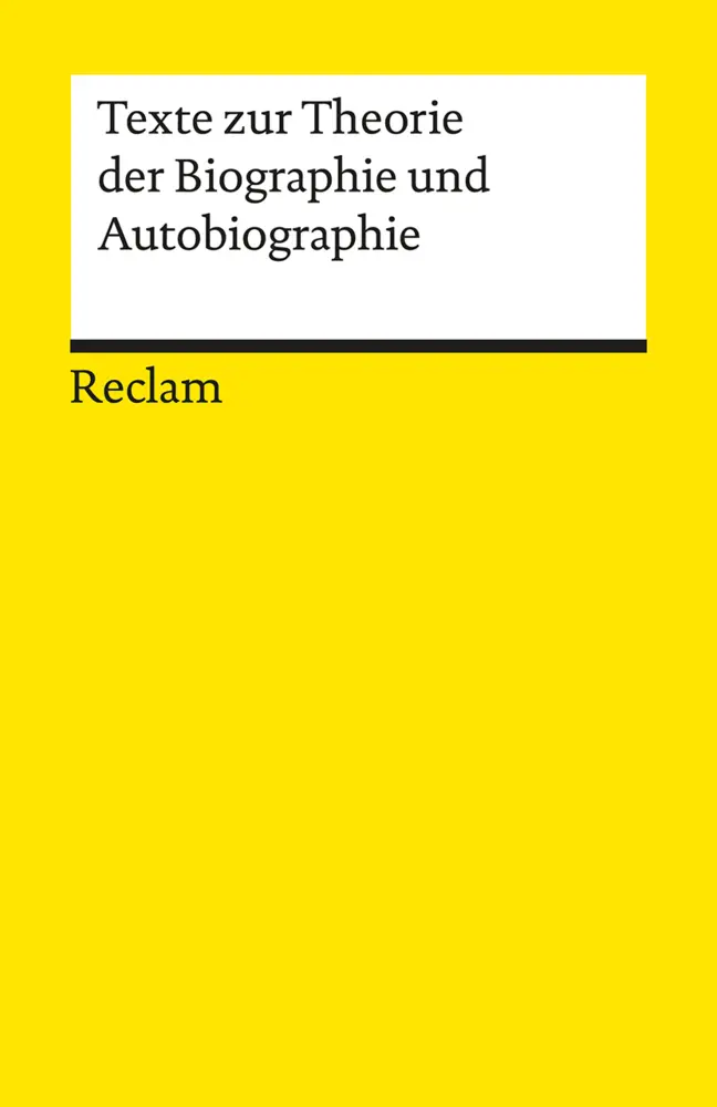 Cover: 9783150191798 | Texte zur Theorie der Biographie und Autobiographie | Laferl (u. a.)