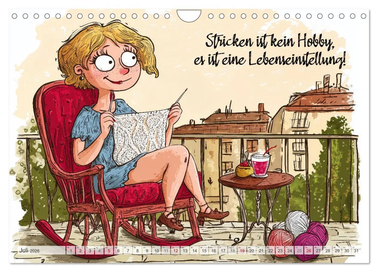 Bild: 9783457261798 | Wollfieber (Wandkalender 2026 DIN A4 quer), CALVENDO Monatskalender