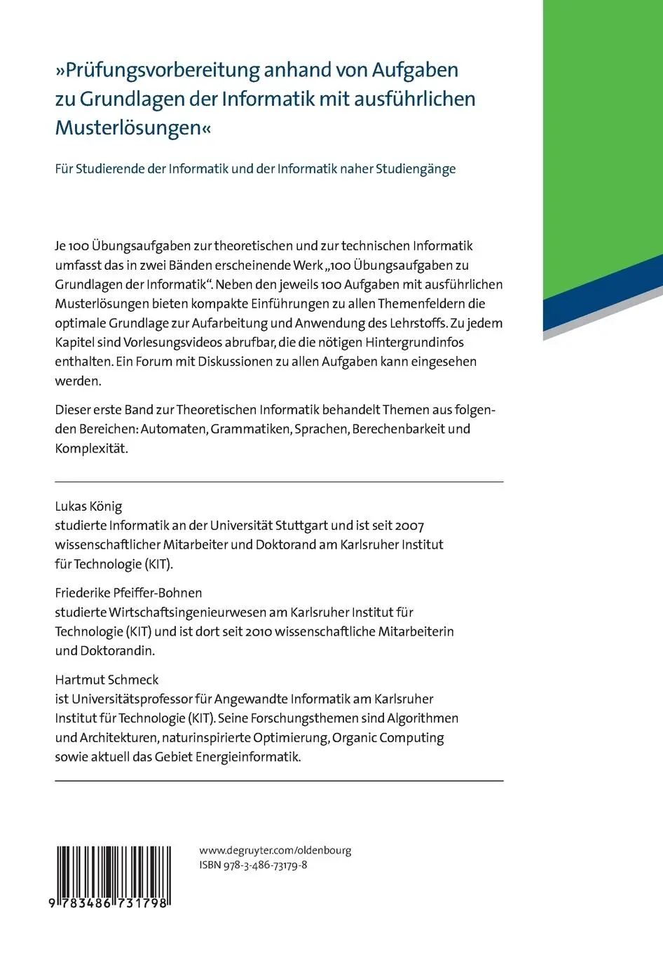 Rückseite: 9783486731798 | 100 Übungsaufgaben zu Grundlagen der Informatik | Schmeck (u. a.)
