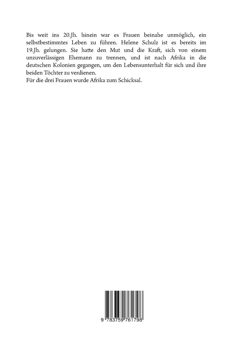 Rückseite: 9783759761798 | Von Pommern nach Deutsch-Südwest | Afrika war unser Schicksal | Buch