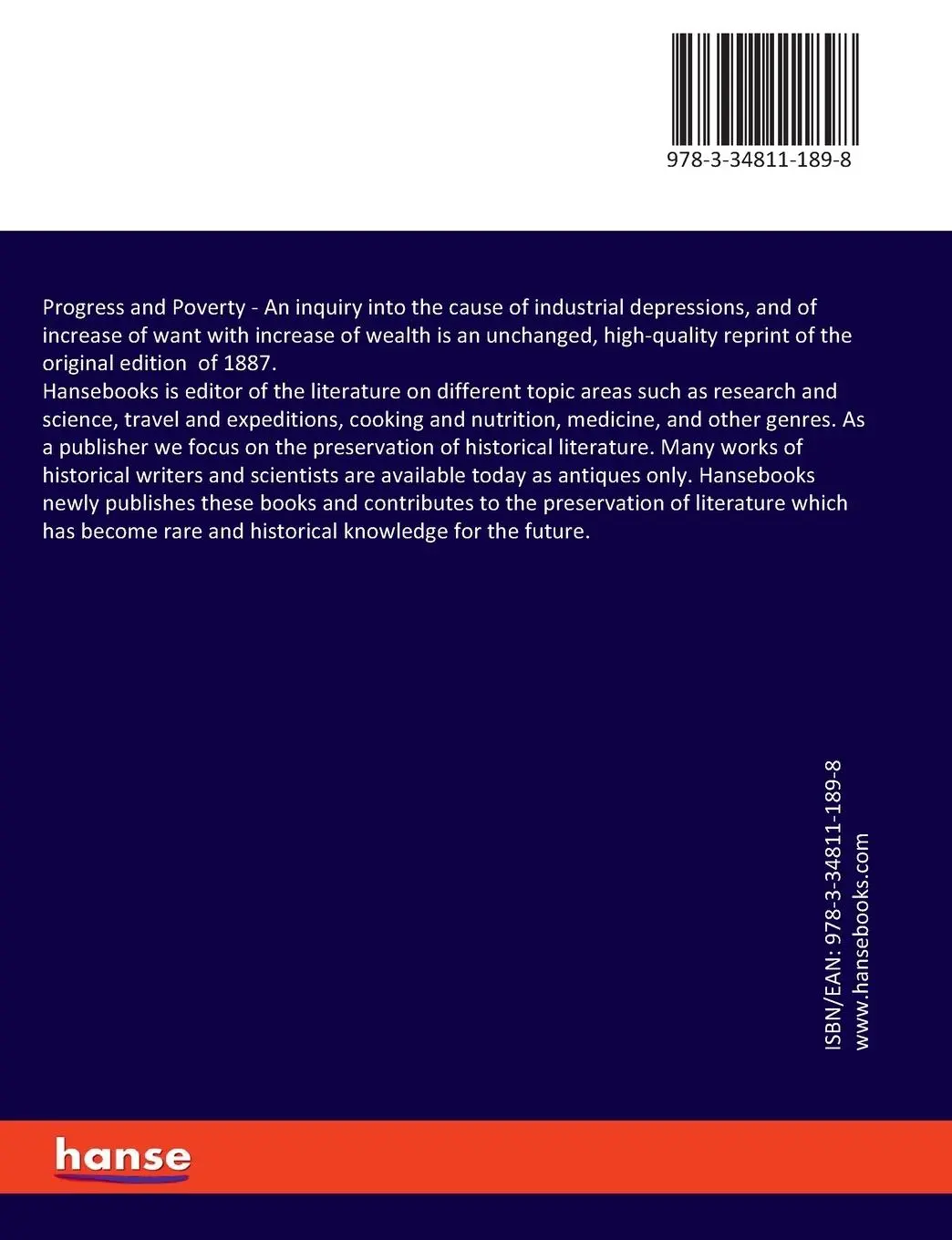 Rückseite: 9783348111898 | Progress and Poverty | Henry George | Taschenbuch | Englisch | 2023