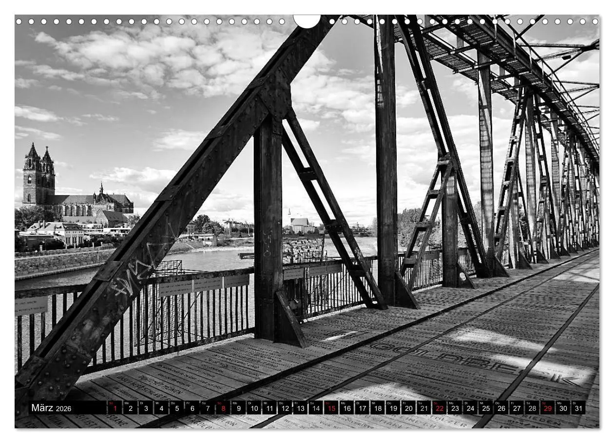 Bild: 9783516031898 | Magdeburg in Schwarz - Weiß (Wandkalender 2026 DIN A3 quer),...