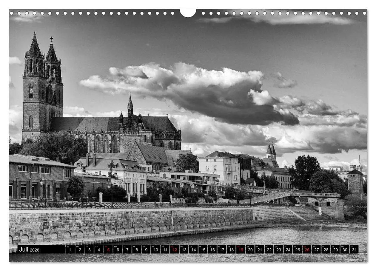 Bild: 9783516031898 | Magdeburg in Schwarz - Weiß (Wandkalender 2026 DIN A3 quer),...