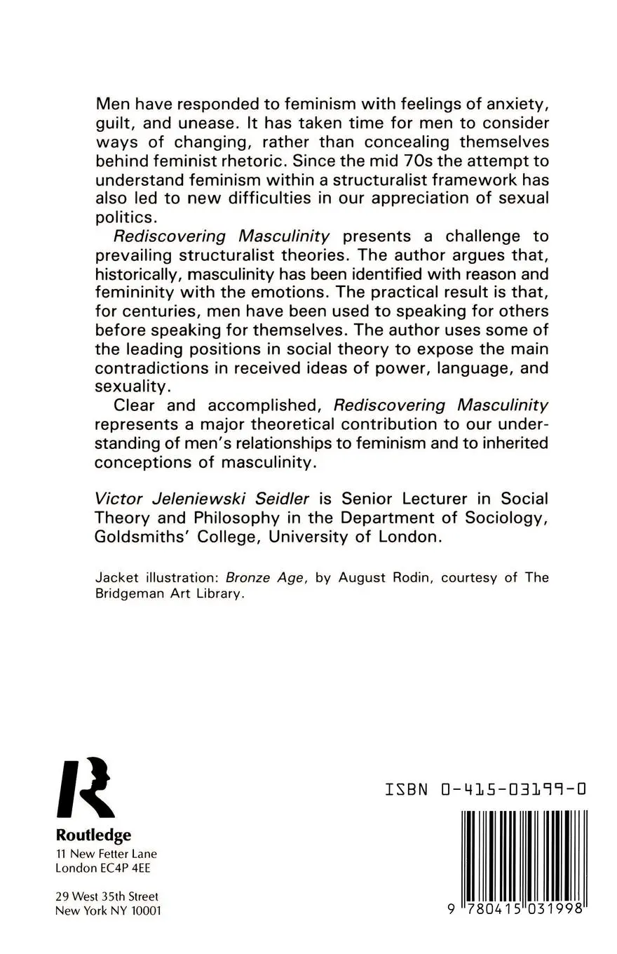Rückseite: 9780415031998 | Rediscovering Masculinity | Reason, Language and Sexuality | Seidler