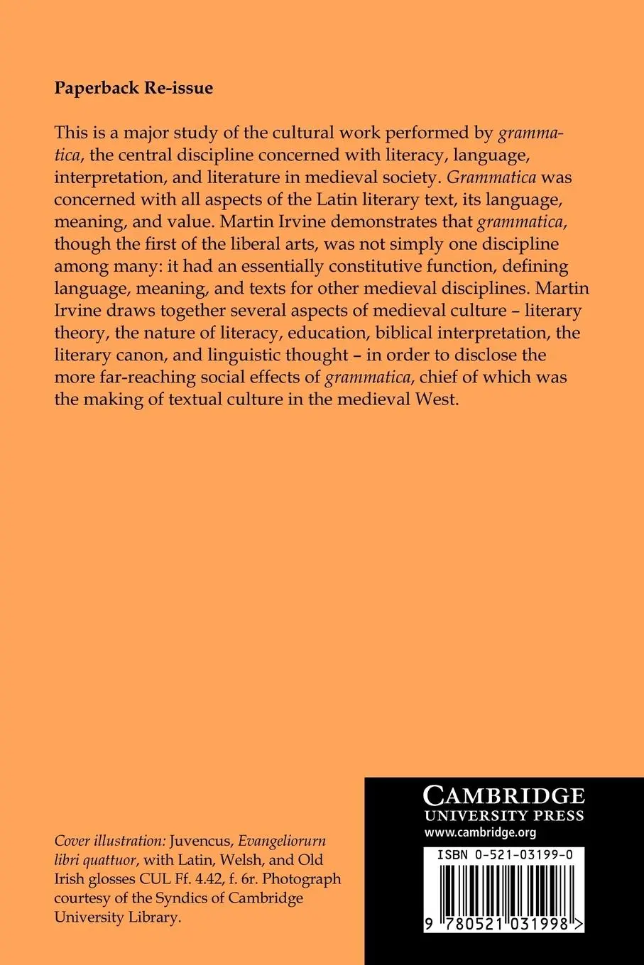 Rückseite: 9780521031998 | The Making of Textual Culture | Martin Irvine | Taschenbuch | Englisch