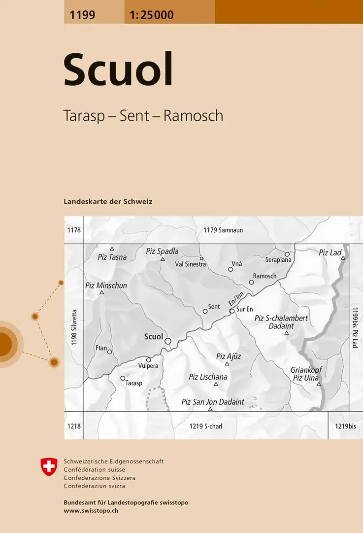 Cover: 9783302011998 | Swisstopo 1 : 25 000 Scuol | Tarasp - Sent - Ramosch | (Land-)Karte